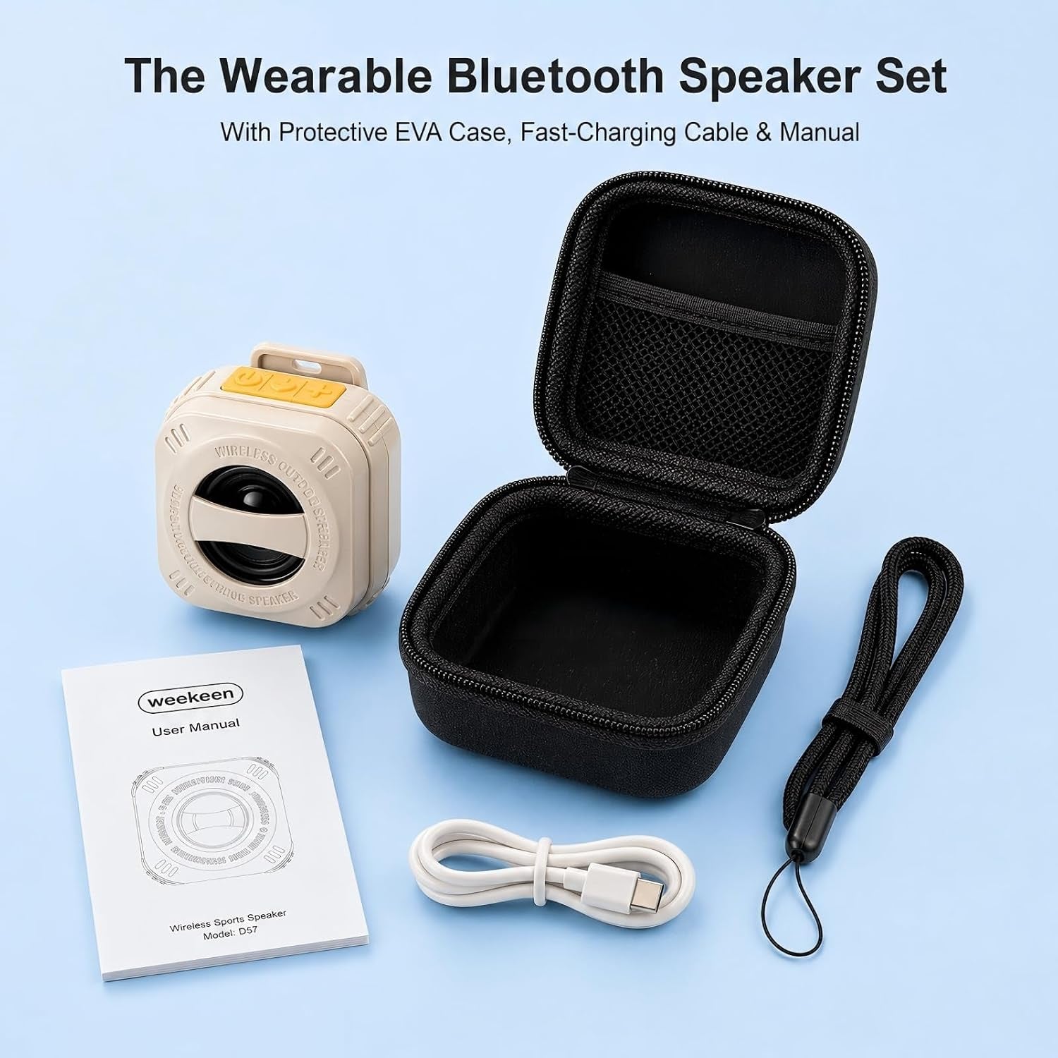 Wearable Bluetooth Speaker Clip on Wireless Portable Loud Audio | Ip56 Waterproof,Tws Dual Speaker Sync,Tf Card Mode & FM Radio,Built-In Mic Hands-Free for Outdoor Sports Travel