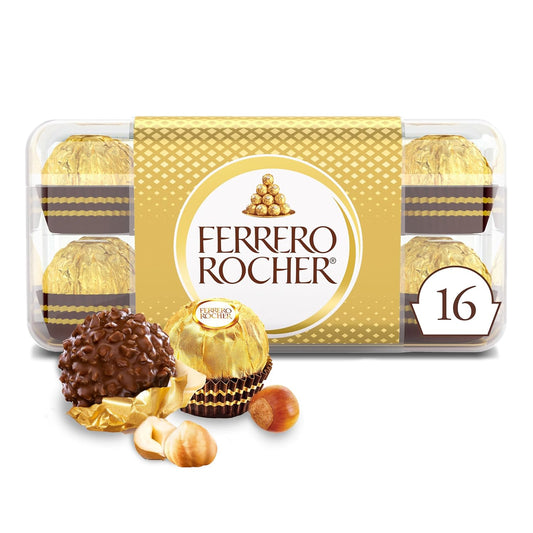 Gourmet Hazelnut Milk Chocolate Gift Box, 16 Individually Wrapped Chocolates, 7 Oz