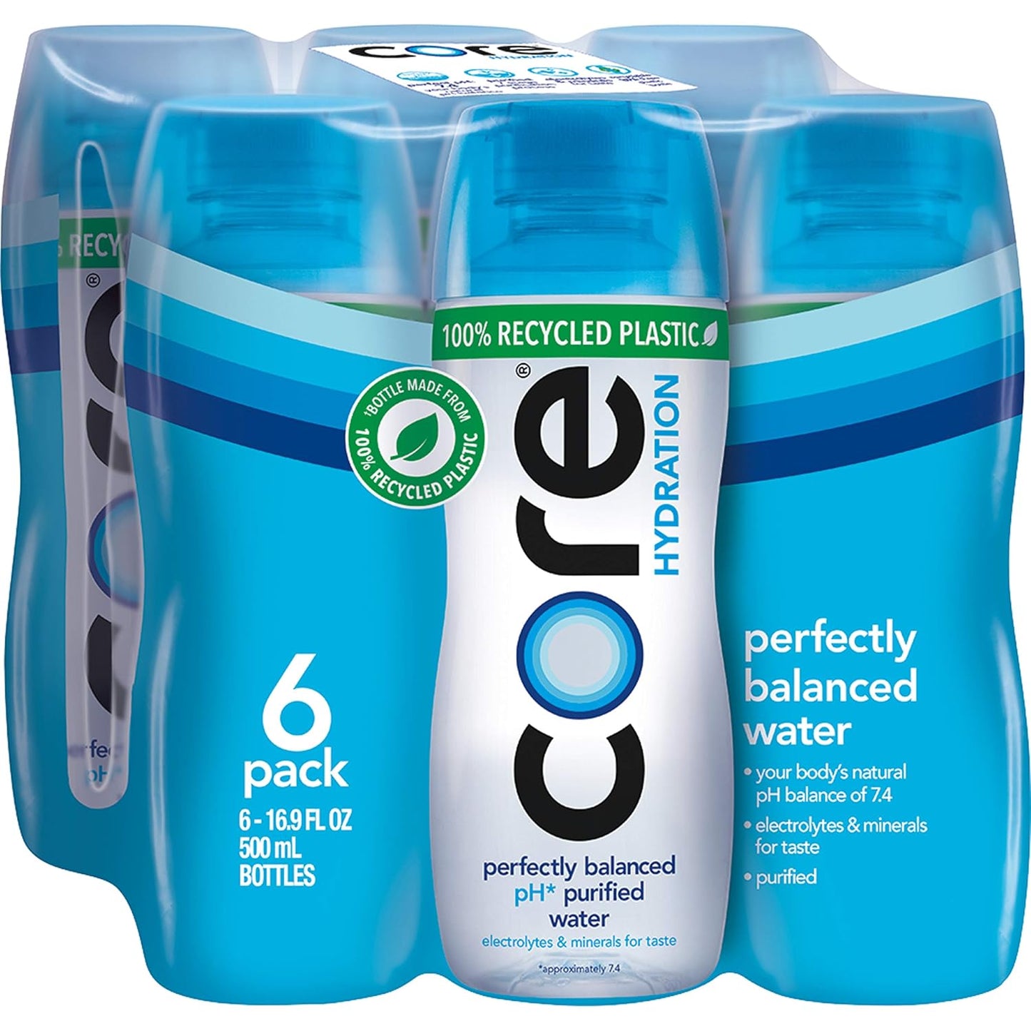 Hydration Nutrient Enhanced Water, 16.9 Fluid Ounce (.5 Liter) Water Bottles, 6 Pack