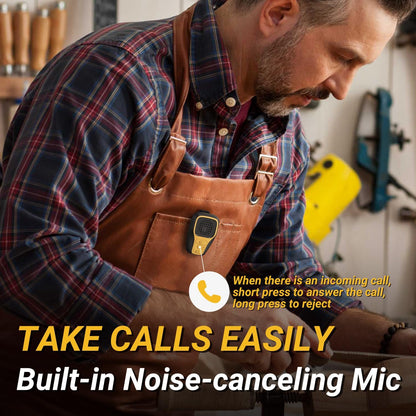 Wearable Bluetooth Speaker, IP67 Waterproof Clip-On Mini Portable Speakers, Wireless Clip Speaker with Built-In Mic, Hands-Free Music and Calls for Work/Riding/Golf/Outdoor(Yellow)