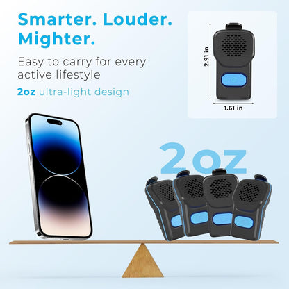 Wearable Bluetooth Speaker, 10H Working Time Clip on Portable Mini Personal Speaker, IPX7 Waterproof, Clean Sound, BT 5.3, ENC Built-In Mic, Hands-Free Music/Calls for Outdoor Work