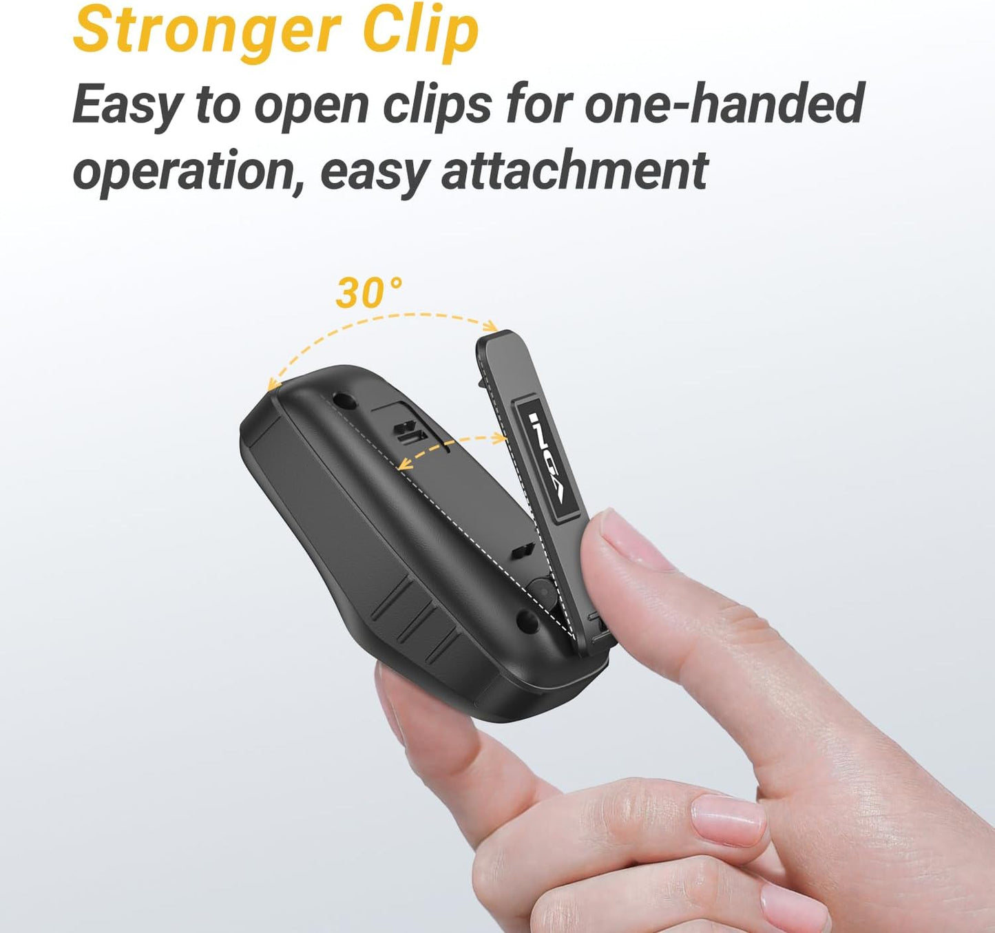 Wearable Bluetooth Speaker, IP67 Waterproof Clip-On Mini Portable Speakers, Wireless Clip Speaker with Built-In Mic, Hands-Free Music and Calls for Work/Riding/Golf/Outdoor(Yellow)