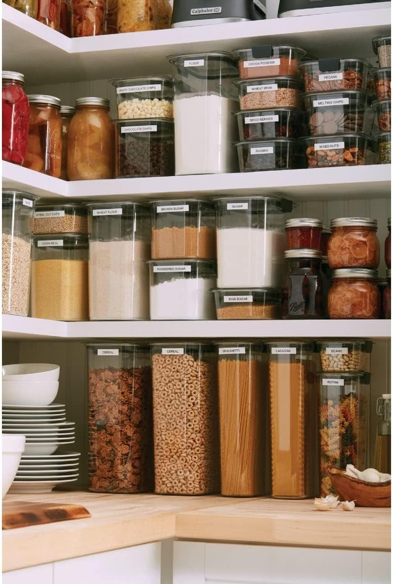 Rubbermaid Brilliance 16-Cup Airtight Food Storage Container with Lid Clear/Grey - Optimal for Pantry Organization Flour Sugar and Food Storage