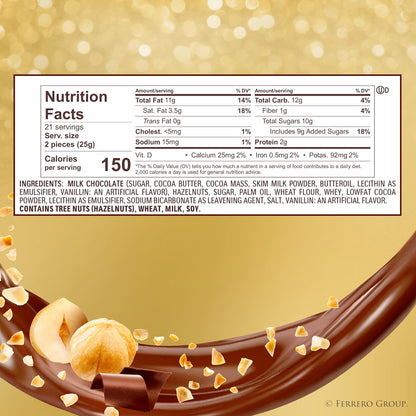 Gourmet Hazelnut Milk Chocolate Gift Box, 12 Individually Wrapped Chocolates, 5.3 Oz