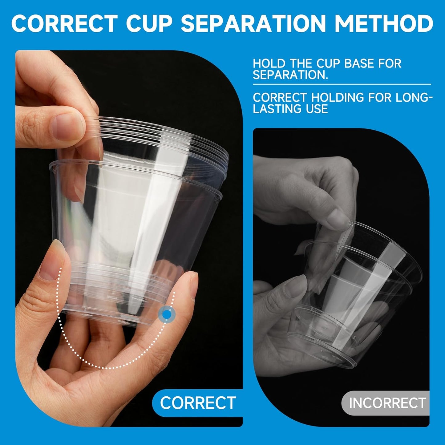 9 Oz Clear Plastic Cups 100 Packs, Disposable Plastic Party Cups Tumblers, Cocktail Cups, Perfect for Parties, Wedding and Events