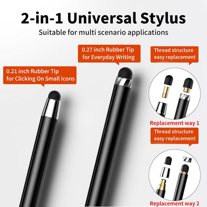 Stylus(10 Pcs),Stylus Pen for Touchscreen Ipad.2-In-1 Universal Ipad Pencil | High Sensitivity,Rubber Tip,Compatible with Ipad,Iphone,Tablets,And Android Devices,20 Tips