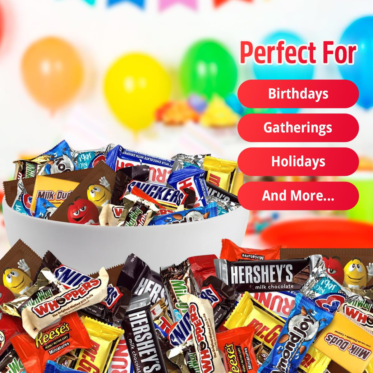 Chocolate Assorted Candy Variety Pack - 5 Lb Bulk - Individually Wrapped Mixed Candy Bag - Assorted Chocolates Mix for Parties, Office, Holidays.
