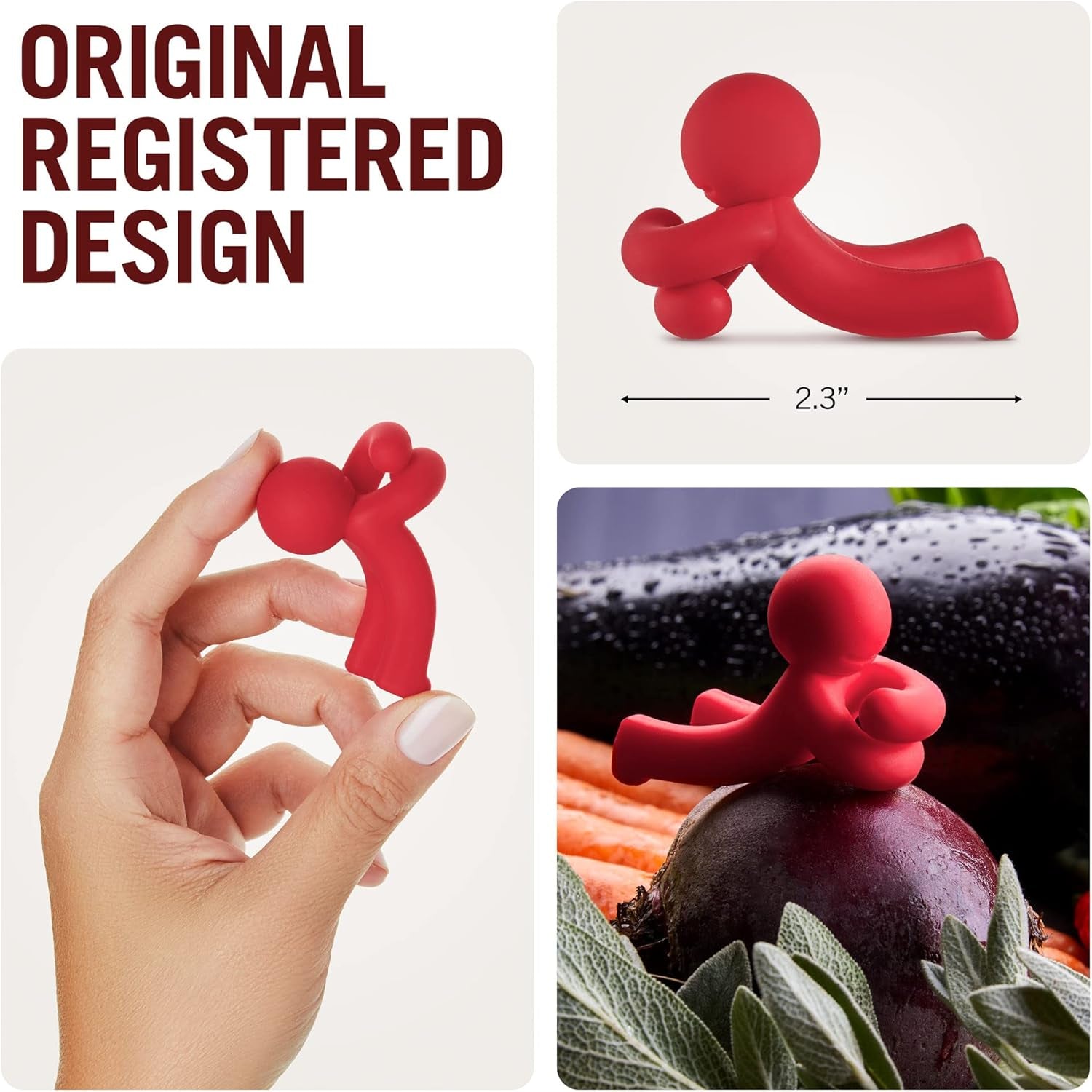 Hug Doug Spoon Saver | Spoon Holder and Lid Lifter Stopping the Spoon from Falling in | Silicone Spoon Rest | Stove Spoon Holder | Cool Kitchen Gadgets & Cute Kitchen Accessories | by