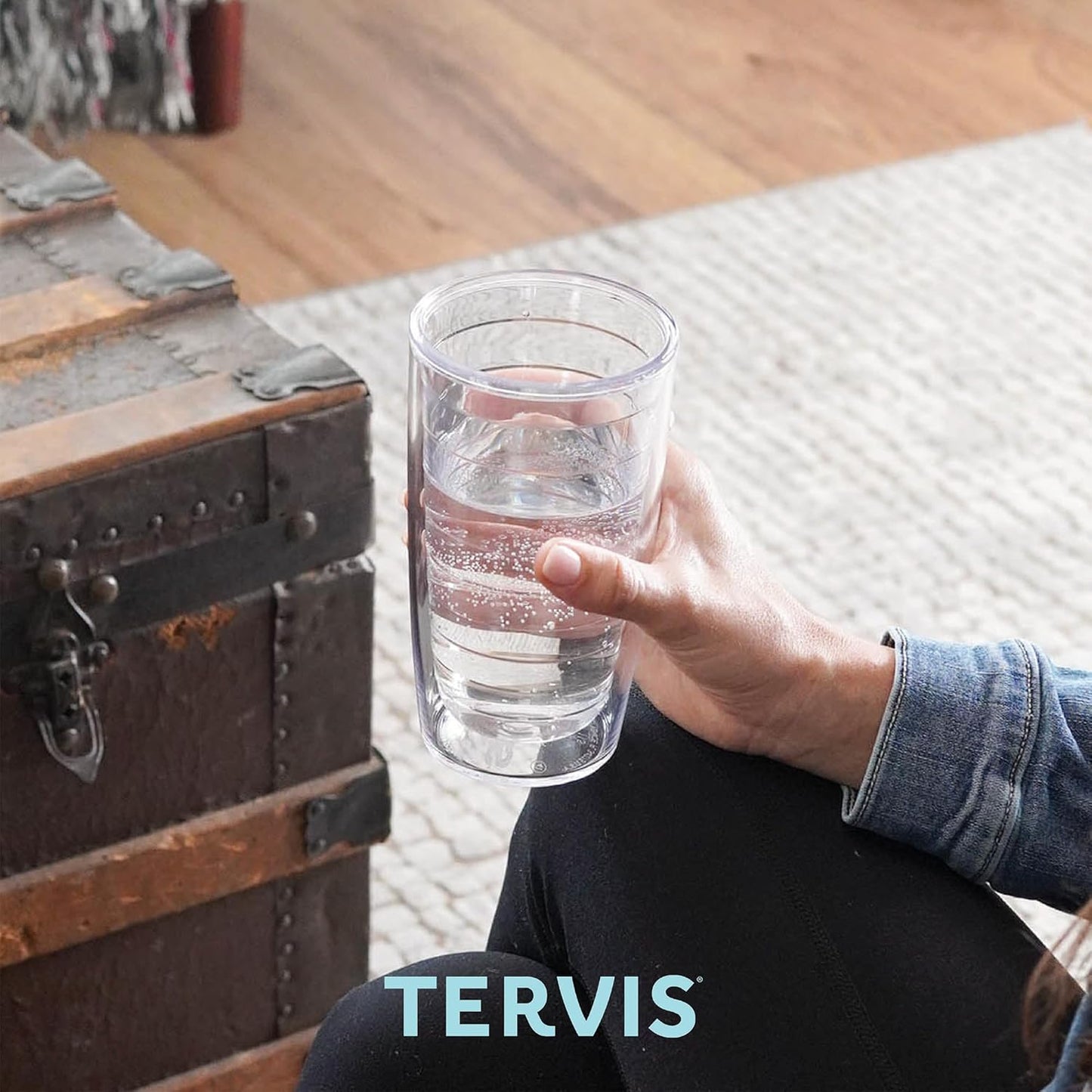 Clear & Colorful Tabletop Made in USA Double Walled Insulated Tumbler Travel Cup Keeps Drinks Cold & Hot, 16Oz - 4Pk, Clear