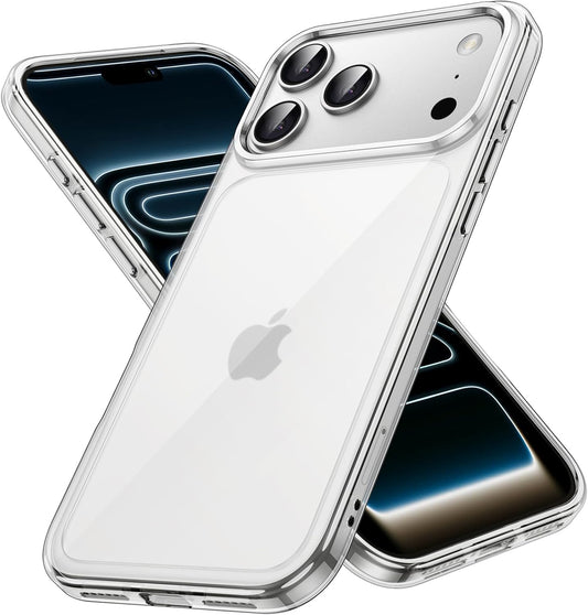 Case for Iphone 17 Pro Max 6.9-Inch, Non-Yellowing Shockproof Phone Bumper Cover, Anti-Scratch Clear Back (Clear)