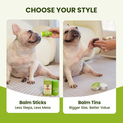 Lick-Safe Dog Paw & Nose Balm with Coconut Oil | All-Natural Moisturizer & Soother for Dry, Cracked Pads & Snout | Summer Hot Pavement & Sand Paw Wax, Nose Butter for Bulldogs (2.1 Oz / 60 G)