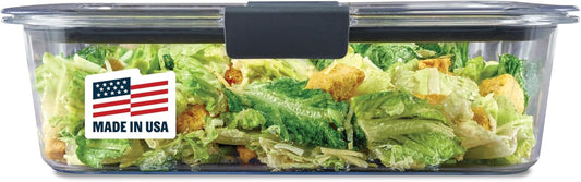 Rubbermaid Brilliance Large Food Storage Container, 9.6 Cup, Bpa-Free, Leak-Proof, Clear