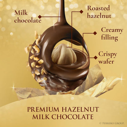 Gourmet Hazelnut Milk Chocolate Gift Box, 12 Individually Wrapped Chocolates, 5.3 Oz