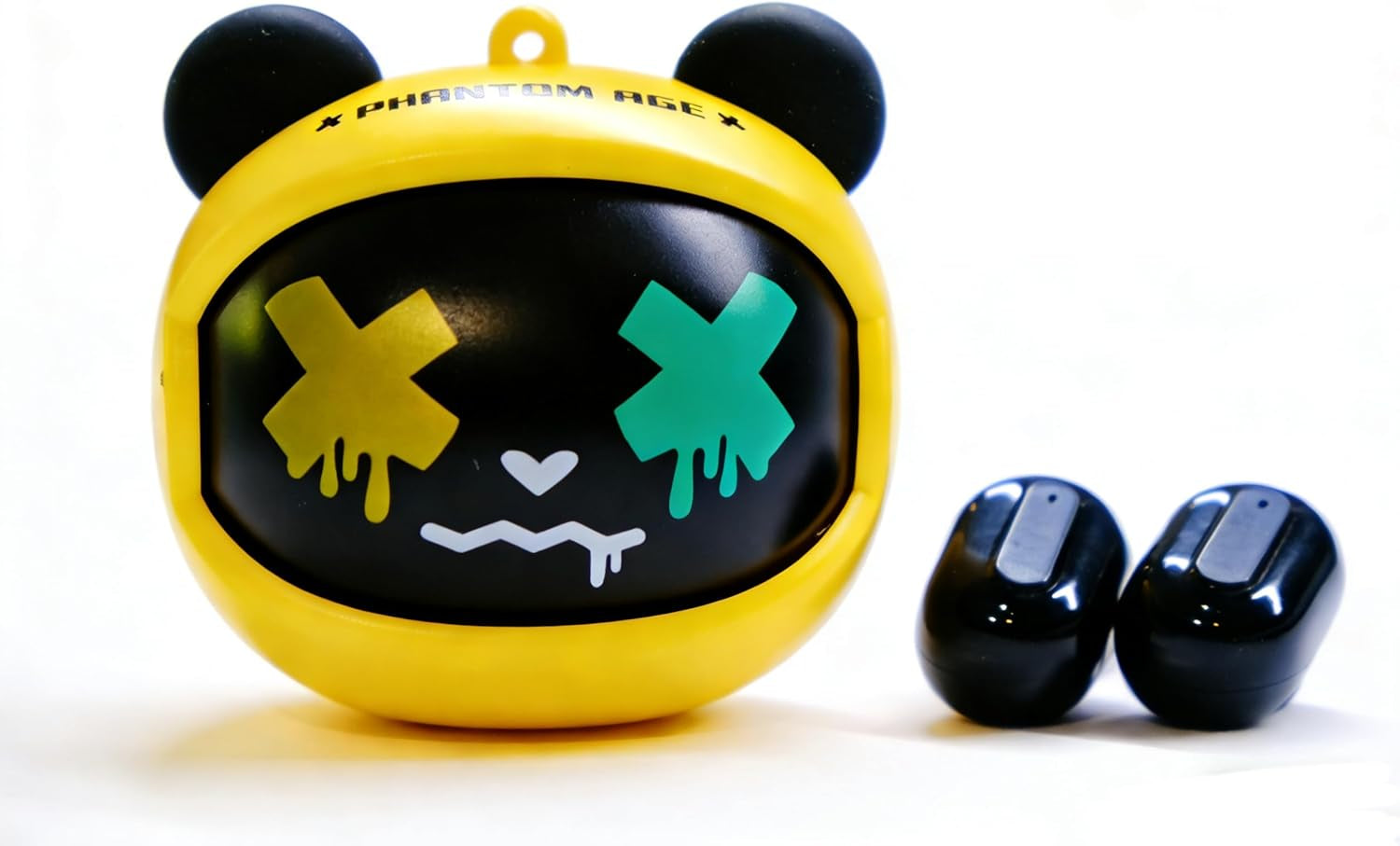 3-Side Flip Wireless Earbuds, Rotating Case, Bluetooth 5.4, IPX5 Waterproof, Stereo Sound, Stress Relief Fashion & Wearable In-Ear Headphones for Kids Adults Ios Android, Cute Bear