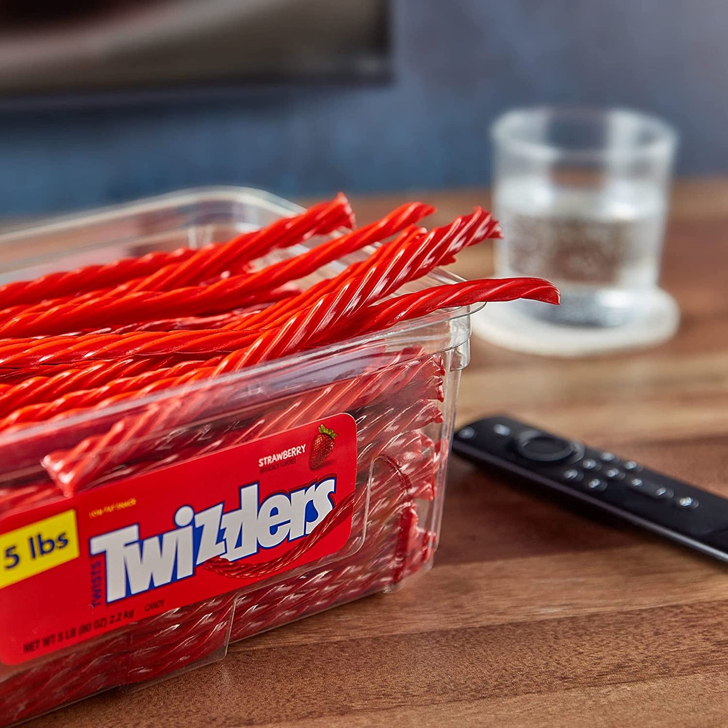 Twists Strawberry Flavored Licorice Style, Chewy Holiday Candy Tub, 5 Lb