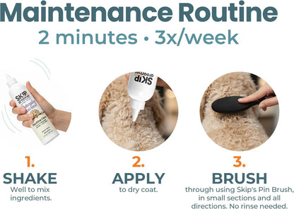 Detangling Treatment for Dogs, Leave-In Conditioner Detangler for Matted Hair, Knots & Tangles | Goldendoodles, Poodles, Doodles & Long-Haired Breeds | No Mist, Squeeze Bottle, 12 Oz