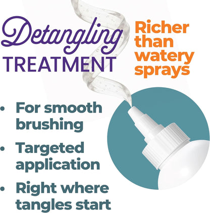 Detangling Treatment for Dogs, Leave-In Conditioner Detangler for Matted Hair, Knots & Tangles | Goldendoodles, Poodles, Doodles & Long-Haired Breeds | No Mist, Squeeze Bottle, 12 Oz