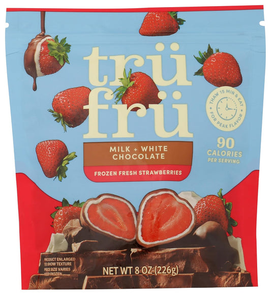 , Frozen Strawberries White and Milk Chocolate, 8 Ounce