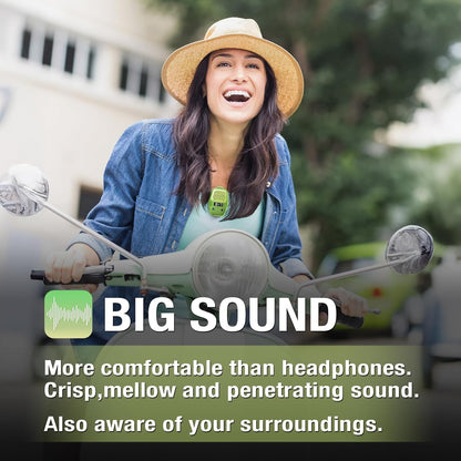 Wearable Bluetooth Speaker, Clip-On Waterproof Speaker with LED Lighting & Clock Display, Built-In Microphone, Magnetic Design for Calls & Music (Green)