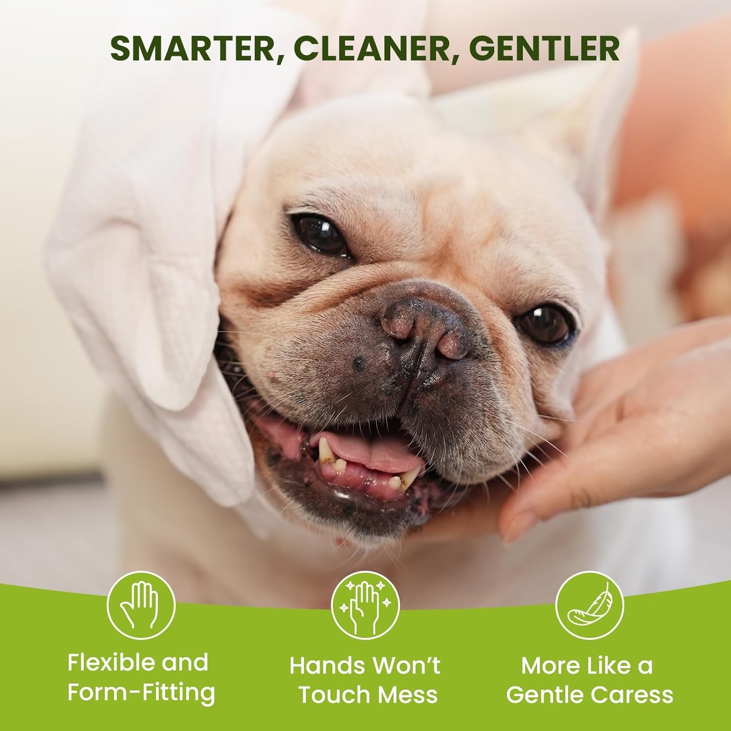 36PCS Hypoallergenic Pet Glove Wipes for Dogs, Cats & Small Animals | No-Rinse Deodorizing Dog Wipes for Paws, Butt, Eyes & Ears | Pet Wipes for Stain & Odor Cleanup between Baths & Travel