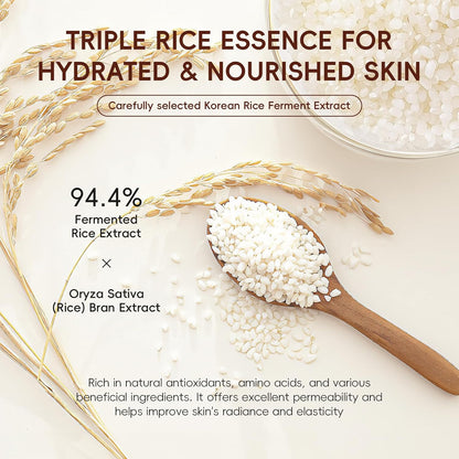 Skin Care Set, Korean Skin Care with Rice Cleanser, Toner, Serum, Eye Serum, Moisturizing Cream 5Pcs for Women Teen Girls Mom Daughter Mother'S Day Birthday Christmas Lover Korean Beauty