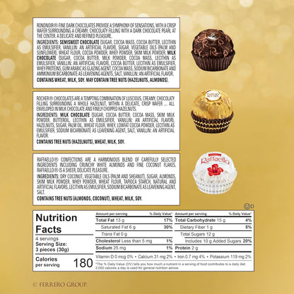 Ferrero Collection Gourmet Gift Box, 12 Assorted Confections with Hazelnut, Dark Chocolate and Coconut, 4.6 Oz