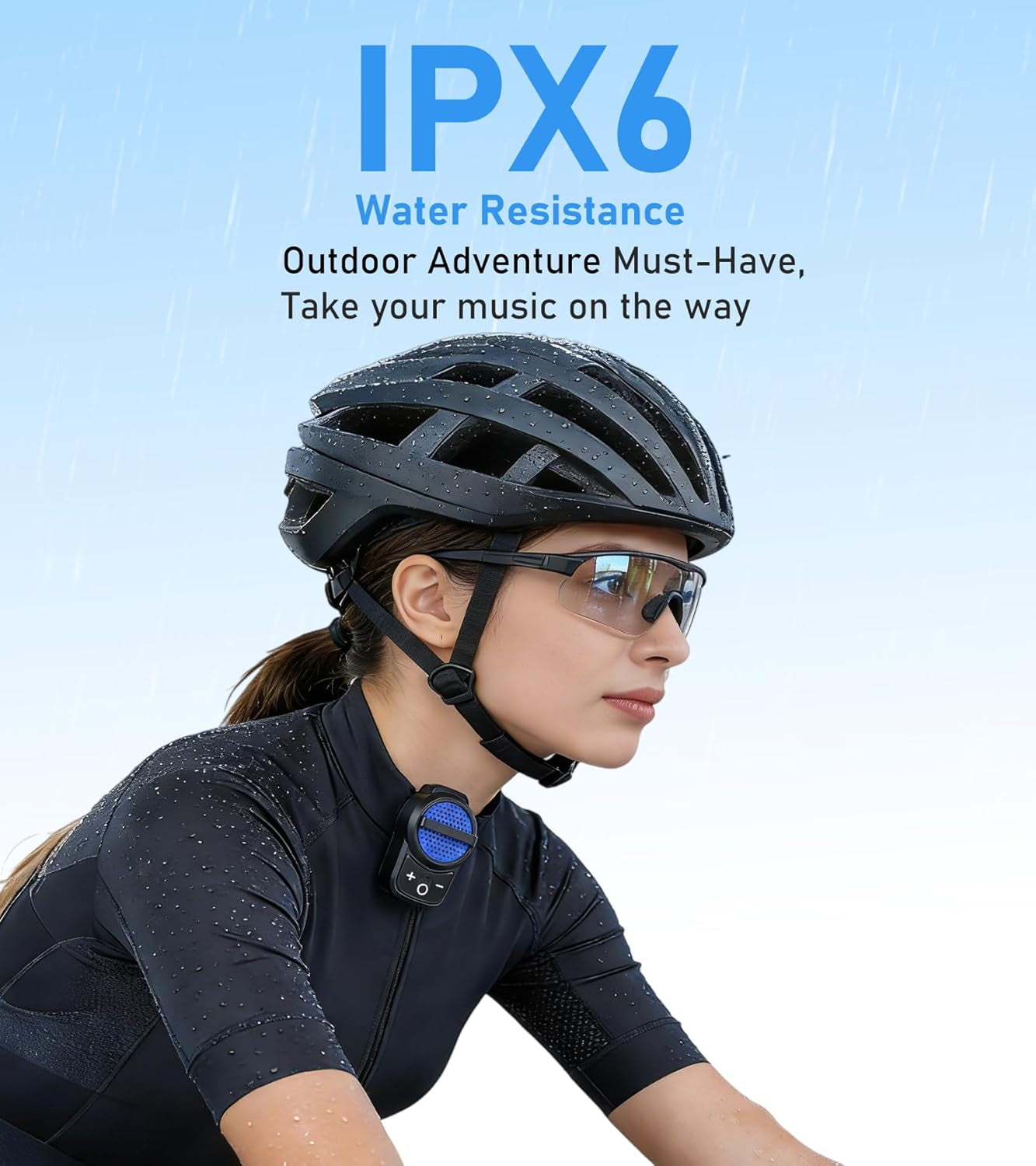 Wearable Bluetooth Speaker Clip On, Wireless Portable Speaker Built-In Mic, IPX6 Waterproof for Running,Hiking,Biking, 10H Battery Life