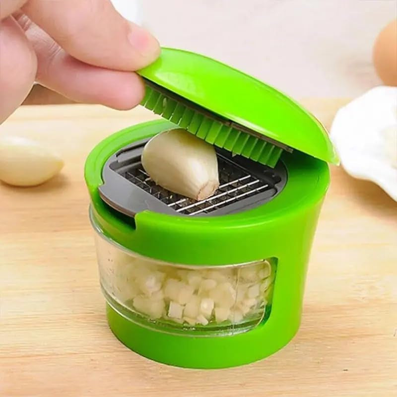 1Pc Premium Stainless Steel Multifunctional Garlic Press, Manual Mincer, Slicer & Grater - Essential Kitchen Gadget for Home and Restaurant Use