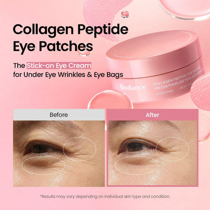 Collagen Peptide Eye Patches, anti Wrinkle & Smile Line Patches for Face, under Eye Mask for Fine Lines & Eye Bags, Travel Essentials & Self Care Gifts for Women, Korean Skin Care (60 Count)
