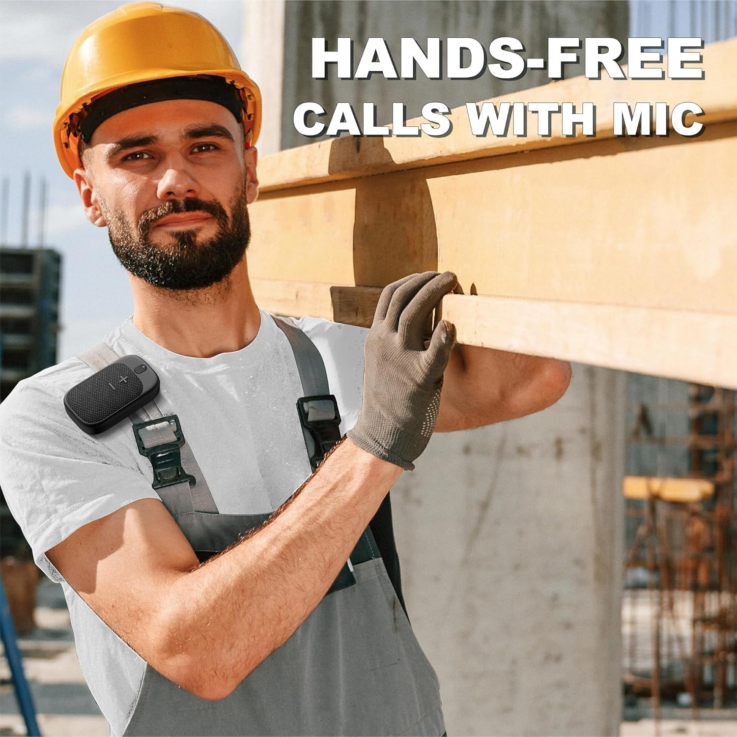 Wearable Bluetooth Speaker, Clip-On Wireless Portable Speaker Built-In Mics for Hands-Free Music and Calls, Waterproof Outdoor Mini Speakers for Working, Hiking, Running, 18H Playtime, 1 Pack