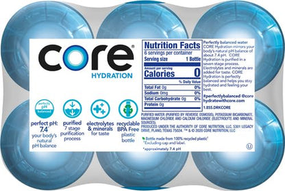 Hydration Nutrient Enhanced Water, 16.9 Fluid Ounce (.5 Liter) Water Bottles, 6 Pack