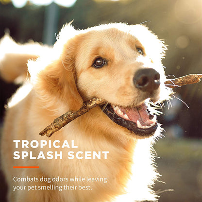 for Pets Paw and Tushie Dog Wipes with Chamomile, Tropical Splash Scent - Cleansing Grooming Wipes for Dog Paws and Butt between Baths, Wet Lock Seal, 30 Count