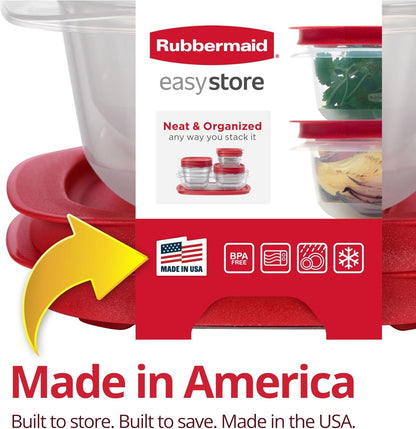 Rubbermaid 7.81- and 14.66-Cup Easystore Square Containers, 2 Pack, Food Storage Containers, Food Storage Containers with Lids