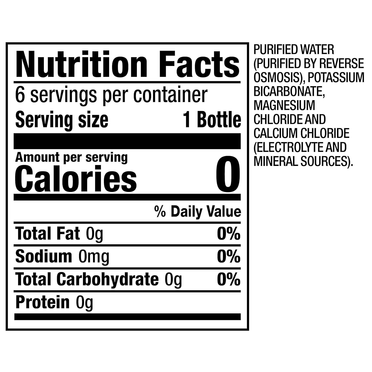 Hydration Nutrient Enhanced Water, 16.9 Fluid Ounce (.5 Liter) Water Bottles, 6 Pack