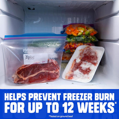 Ziploc Gallon Food Storage Freezer Bags, Stay Open Design, Easy to Fill, 66 Count