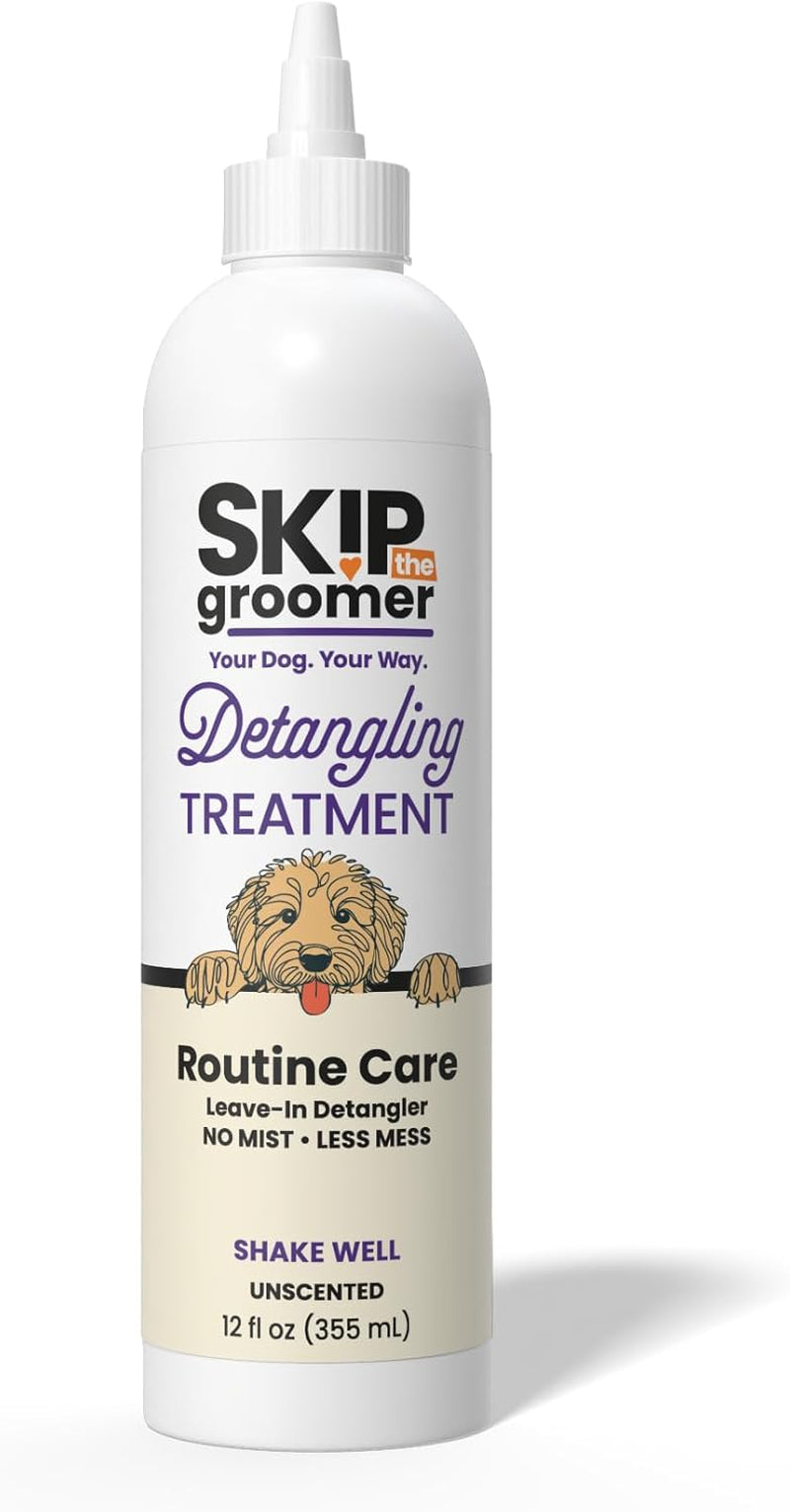 Detangling Treatment for Dogs, Leave-In Conditioner Detangler for Matted Hair, Knots & Tangles | Goldendoodles, Poodles, Doodles & Long-Haired Breeds | No Mist, Squeeze Bottle, 12 Oz