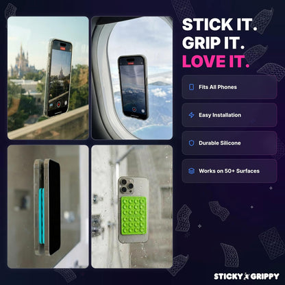Suction Phone Case Mount, Sillicon Adhesive Phone Accessory for Iphone and Android, Hands-Free Strong Grip Mirror Shower Phone Holder, Tiktok Videos and Selfies (Pink)