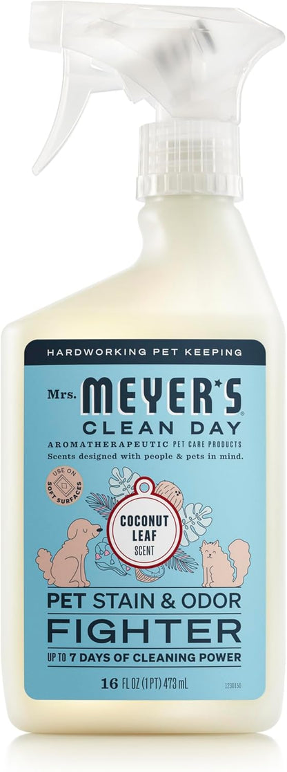 Mrs. MEYER'S CLEAN DAY Pet Stain & Odor Fighter, Coconut Leaf Scent, 16Oz