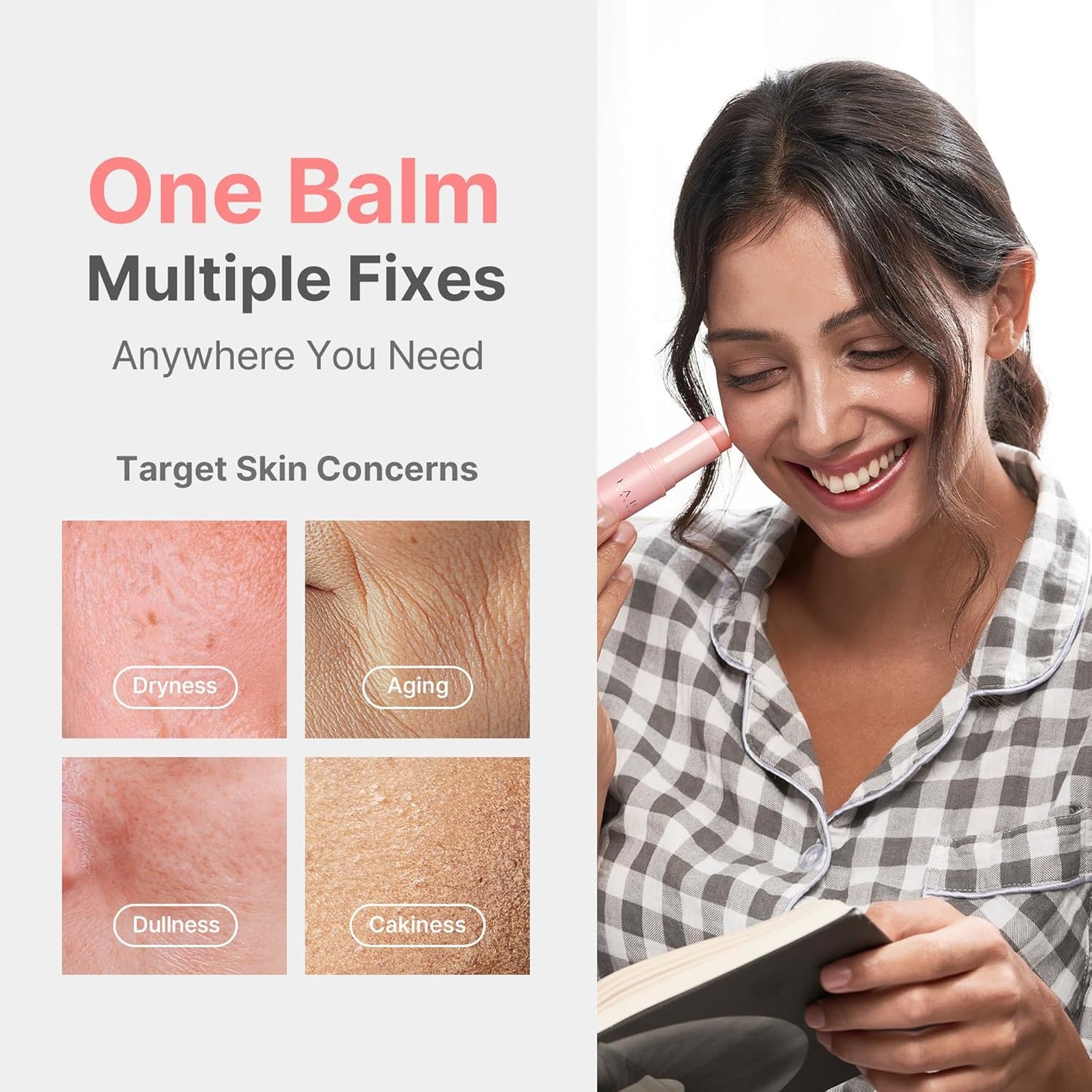Wrinkle Bounce Multi Balm Stick | PDRN Collagen Wrinkle Stick | Korean Skin Care |All-In-One Hydrating Lip Balm Eye Cream Neck Cream Make up Base & Face Mist Moisture Balm