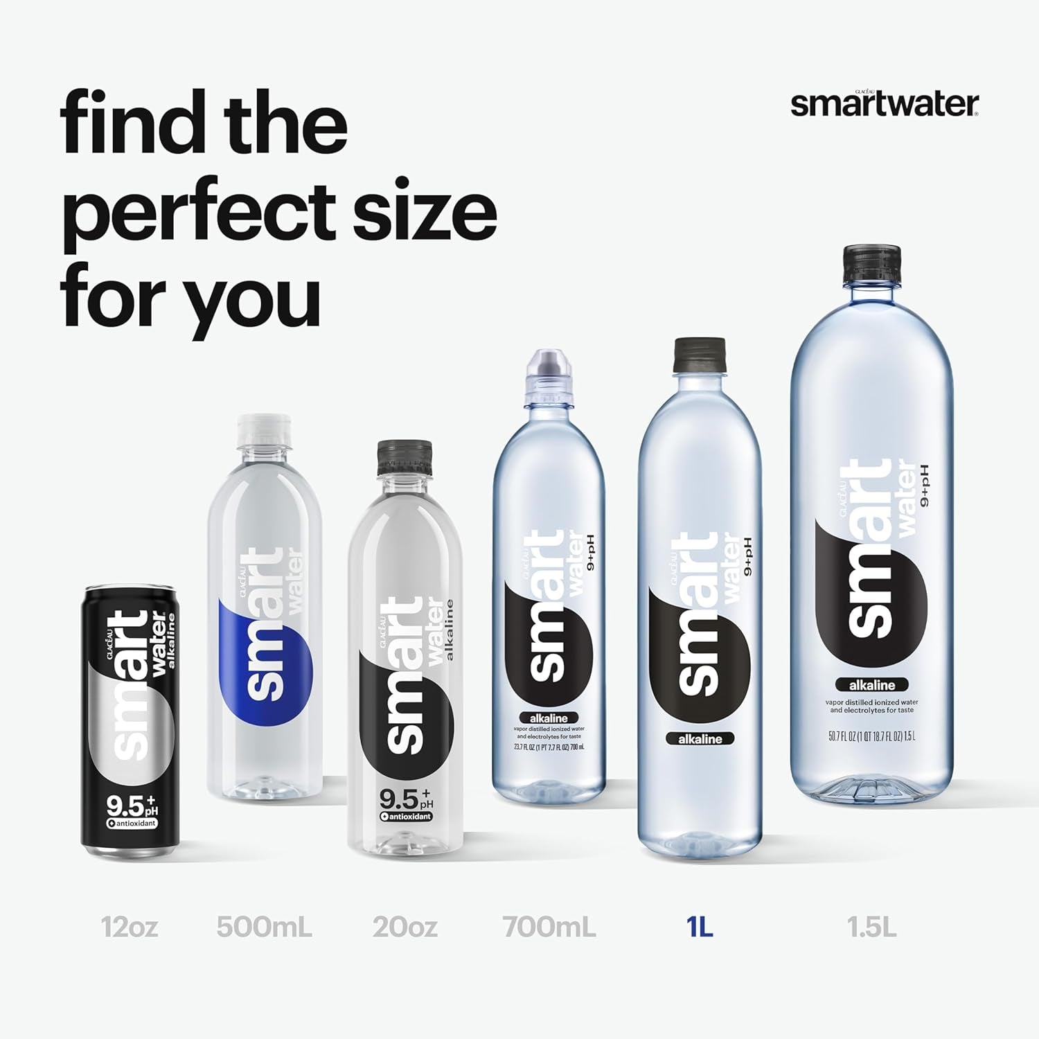 Smartwater Alkaline with Antioxidant 1L 6Pk